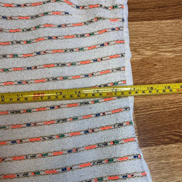 Quinn Sz M Tweed Shift Dress White Sleeveless Pastel Coastal Preppy Spring Style - Picture 11 of 13